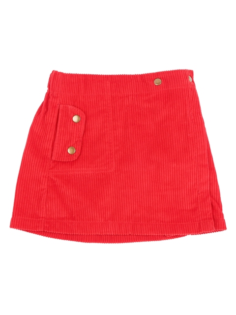 Pantaloons Junior Girls Red Solid Flared Skirt