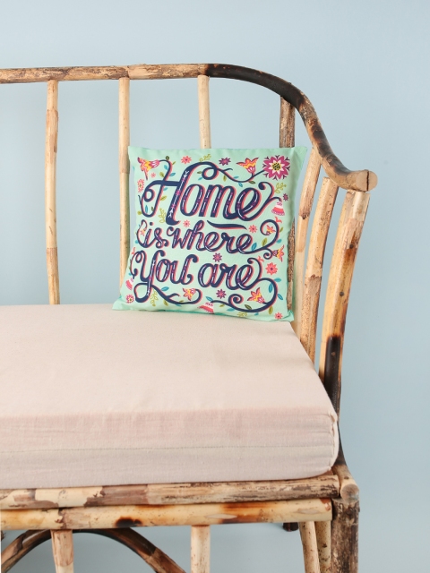 Chumbak Turquoise Blue Quirky Square Cushion Covers