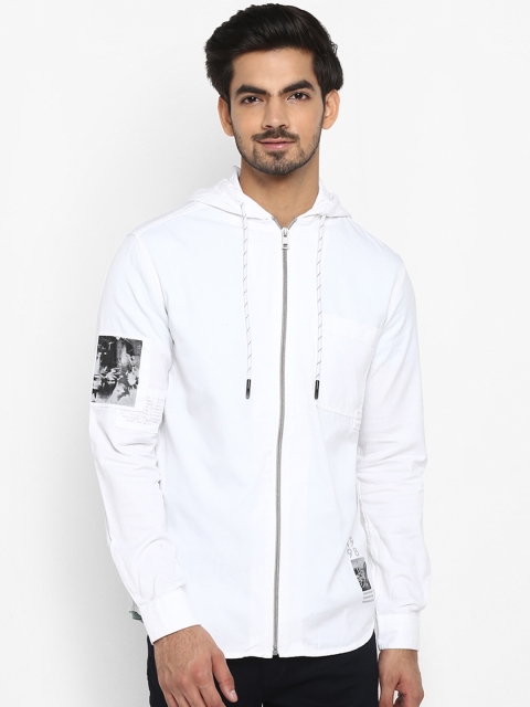 Mufti Men White Slim Fit Printed Casual Shirt