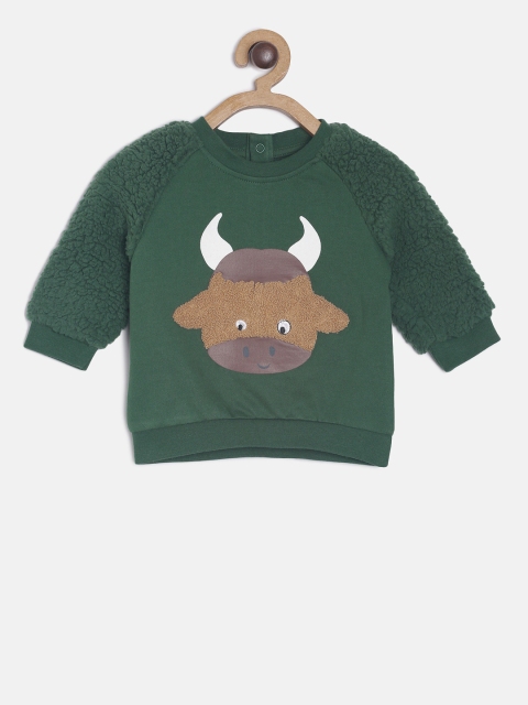 MINI KLUB Boys Green Printed Sweatshirt
