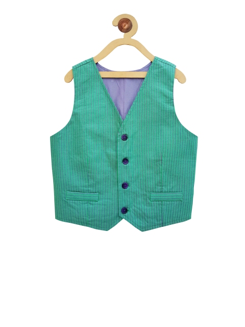 Campana Boys Green Striped Waistcoat