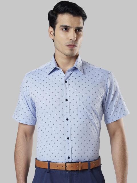 Raymond Men Blue Regular Fit Printed Casual Shirt