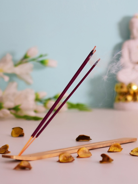 Archies Beige & Maroon Incense Sticks with Holder