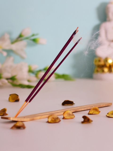 Archies Beige & Maroon Incense Sticks with Holder