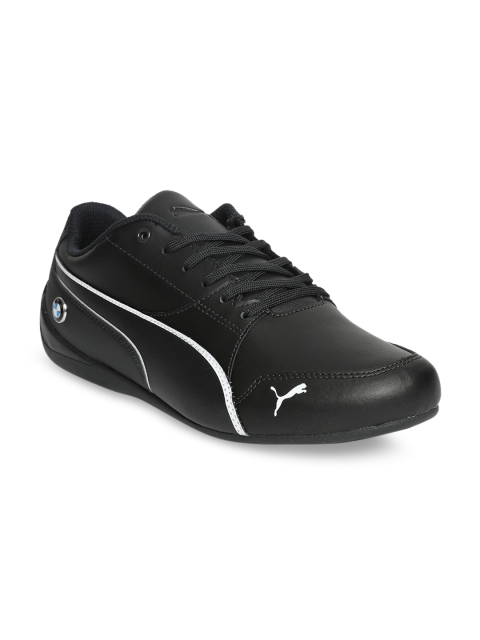Puma Unisex Black BMW MS Drift Cat 7 Jr Anthracite Leather Sneakers