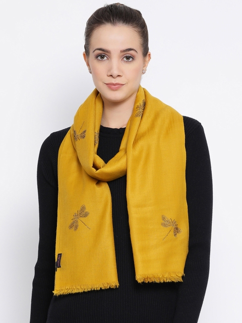 SHINGORA Women Mustard Woven Design Stole