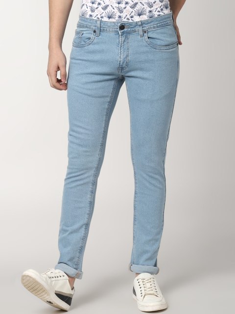 Peter England Casuals Men Blue Skinny Fit Mid-Rise Clean Look Stretchable Jeans