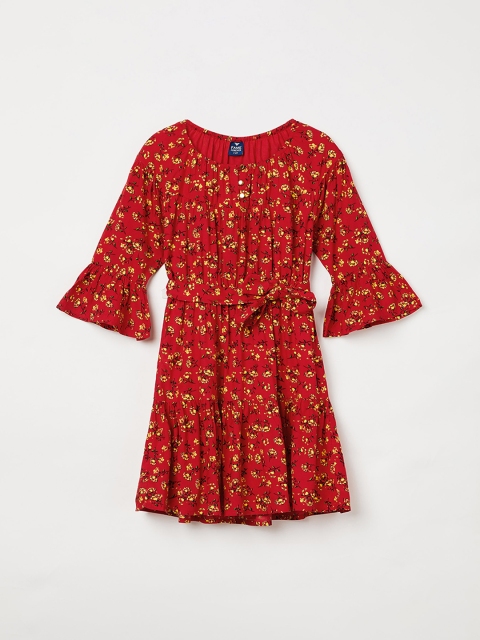 Fame Forever by Lifestyle Girls Floral Print Red A-Line Dress