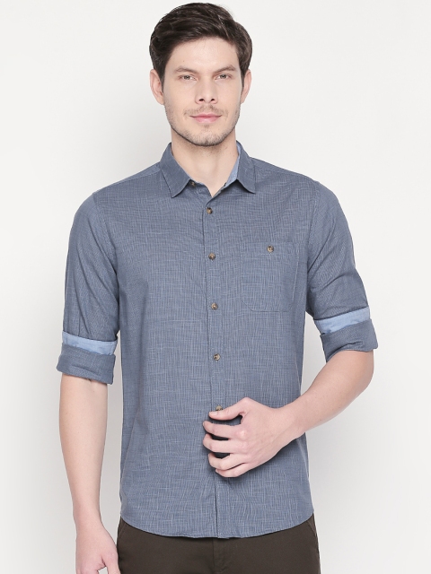 BYFORD by Pantaloons Men Grey Slim Fit Solid Casual Shirt