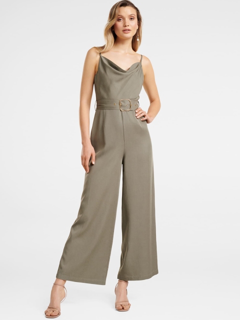 Forever New Women Grey Solid Basic Jumpsuit