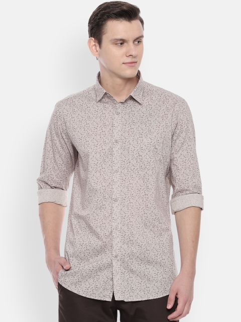 Van Heusen Sport Men Beige Slim Fit Printed Casual Shirt