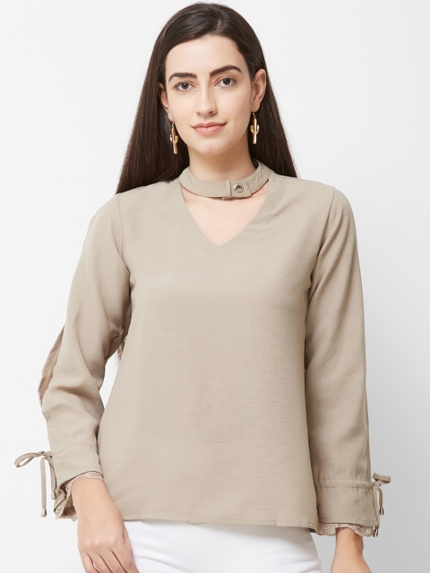 Soie Women Beige Solid Top