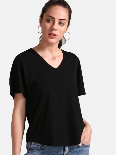 GAP Women Black Solid High-Low Top