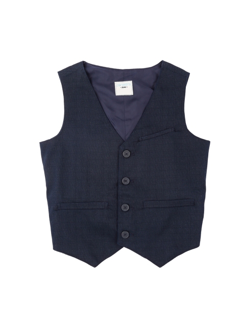Pantaloons Junior Boys Maroon Solid Waistcoat, Navy blue
