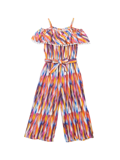 Cub McPaws Girls Multicoloured Printed Basic Jumpsuit, Multi