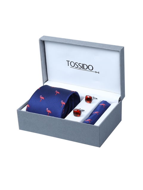 Tossido Men Blue & Red Accessory Gift Set