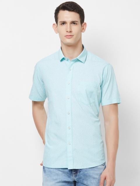 EVOQ Men Green Regular Fit Printed Casual Shirt