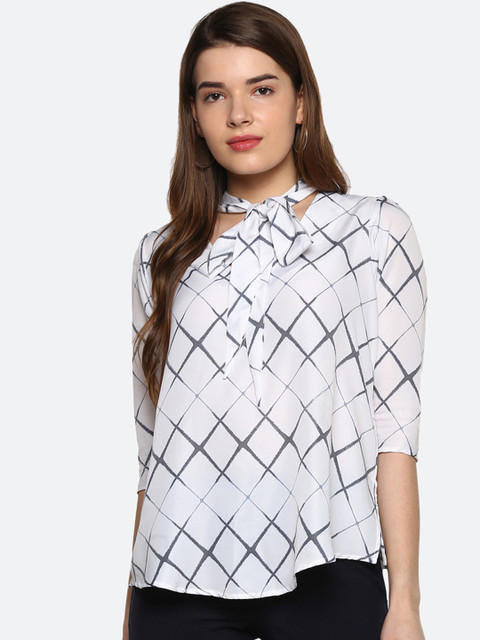 Qurvii Plus Size Women White Checked A-Line Top
Qurvii Plus Size Women White Checked A-Line Top