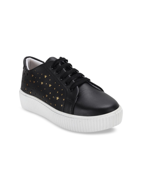 ZAPATOZ Women Black Lightweight Sneakers