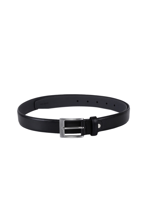 Kara Men Black Solid Leather Belt