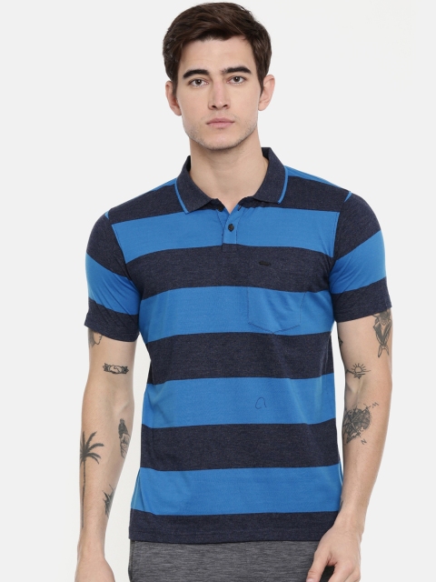 Proline Men Blue Colourblocked Polo Collar T-shirt