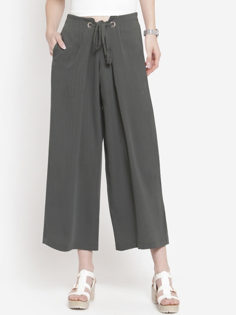 Martini Women Grey Loose Fit Solid Culottes