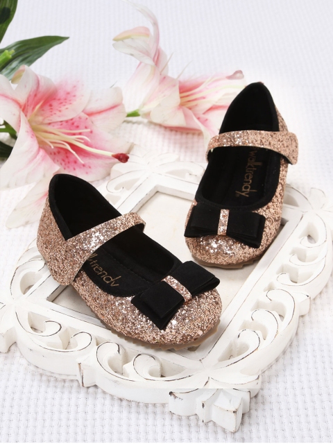 Walktrendy Girls Rose Gold Solid Mary Jane