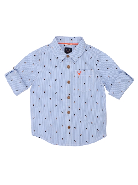 Allen Solly Junior Boys Blue & White Printed Regular Fit Casual Shirt