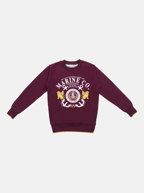 Lil Tomatoes Boys Burgundy Printed Sweatshirt