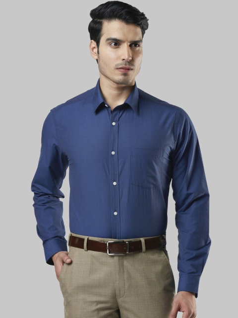 Next Look Men Blue Regular Fit Solid Formal Shirt