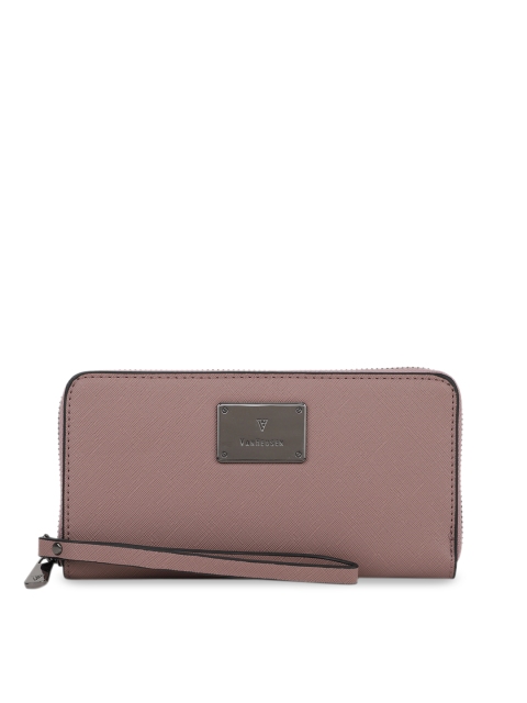 Van Heusen Woman Mauve Textured Zip Around Wallet