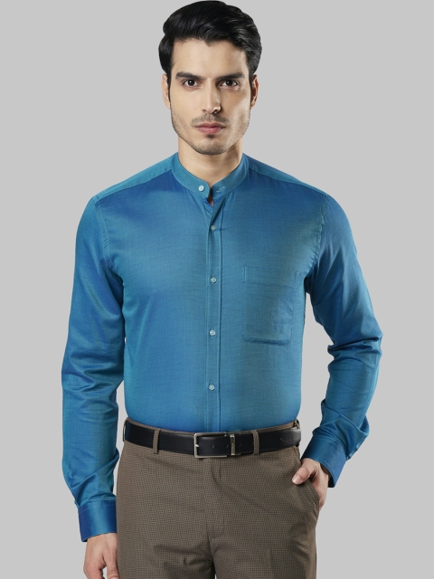 Raymond Men Teal Regular Fit Solid Formal Shirt