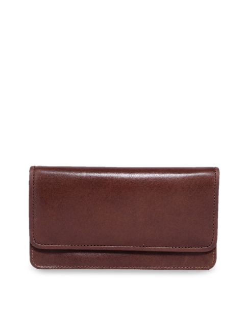 Leather Zentrum Women Brown Solid Two Fold Leather Wallet