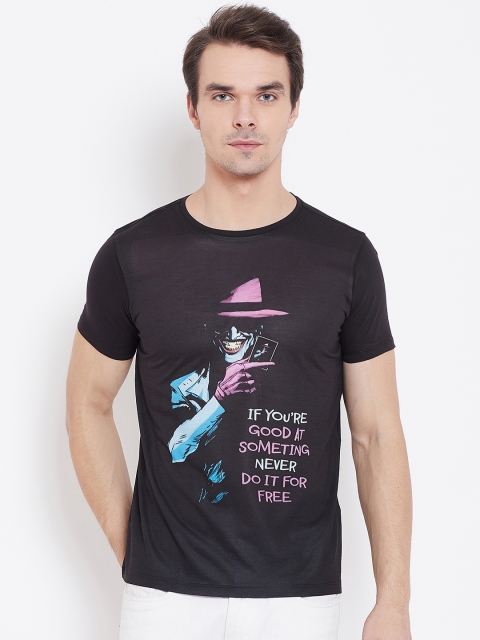Wear Your Mind Men Black Printed Round Neck T-shirt