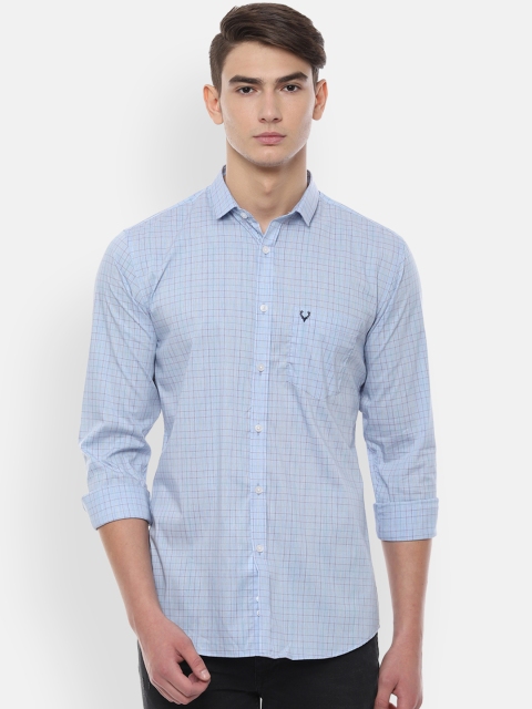 Allen Solly Men Blue Slim Fit Checked Casual Shirt