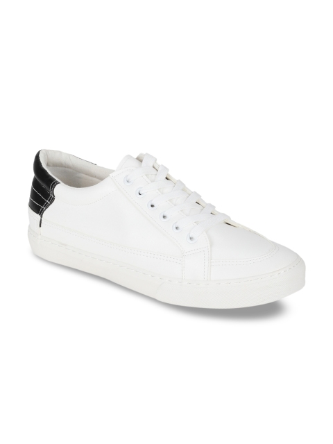 Peter England Men White & Black Colourblocked Sneakers
