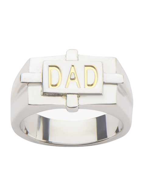 Inox Jewelry Men Silver-Toned Typography Detail Finger-Ring