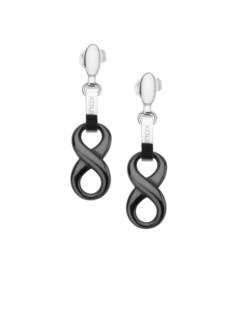 Inox Jewelry Silver-Toned & White CZ Black Infinity Ceramic Dangle Quirky Drop Earrings
Inox Jewelry Silver-Toned & White CZ Black Infinity Ceramic Dangle Quirky Drop Earrings