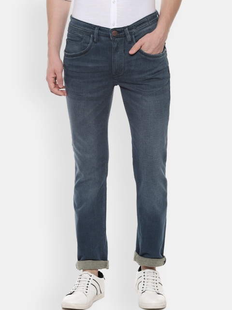 V Dot Men Blue Slim Fit Mid-Rise Clean Look Stretchable Jeans