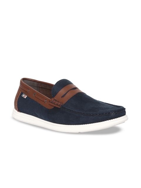 Arrow Men Navy Blue Boat Shoes