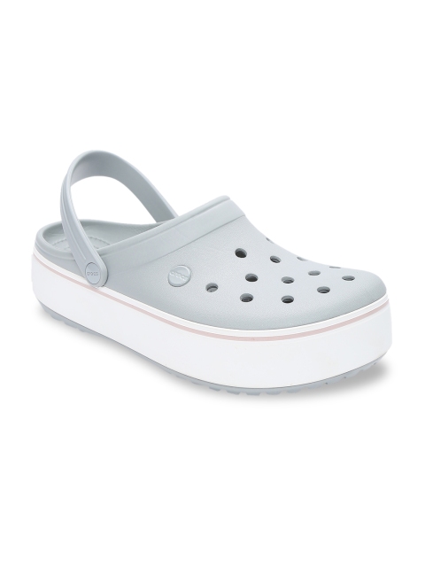 Crocs Women Grey Crocband Platform Clogs