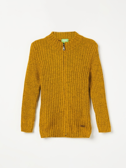 Bossini Boys Mustard Yellow Ribbed Cardigan