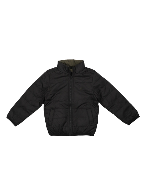 Allen Solly Junior Boys Black Solid Bomber Jacket