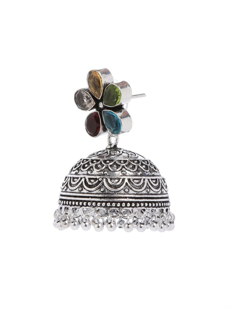 Bamboo Tree Jewels Multicoloured Dome Shaped Jhumkas, Multi