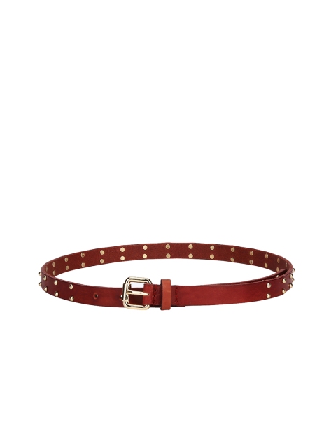 Aditi Wasan Women Maroon Embellished Leather Belt