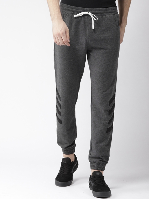 Hubberholme Men Charcoal Solid Joggers