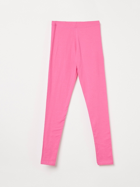 Fame Forever by Lifestyle Girls Pink Solid Ankle Length Leggings