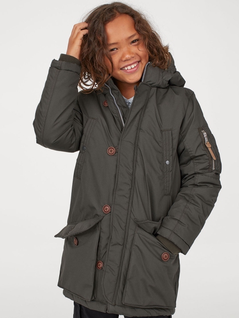 H&M Girls Green Padded Parka