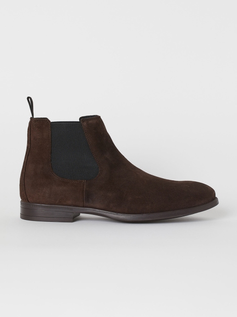 H&M Men Brown Suede Chelsea Boots