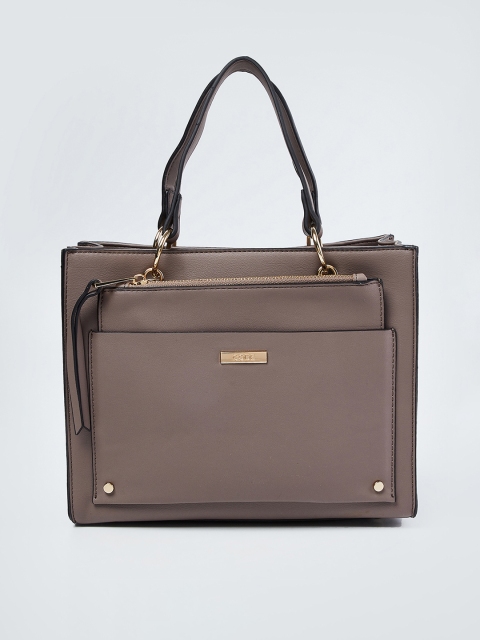 CODE by Lifestyle Brown Solid Handheld Bag